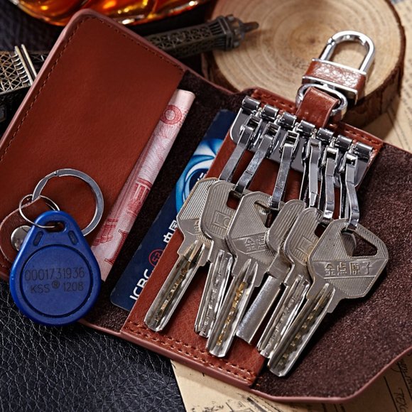 100% Leather Men's Key Holder & Credit Card holder - Picture 8 of 10